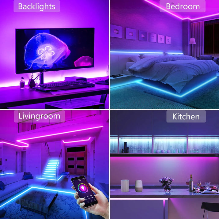 Indoor 16Ft Smart App Control Alexa & Google Assistant Compatible LED Strip Lights