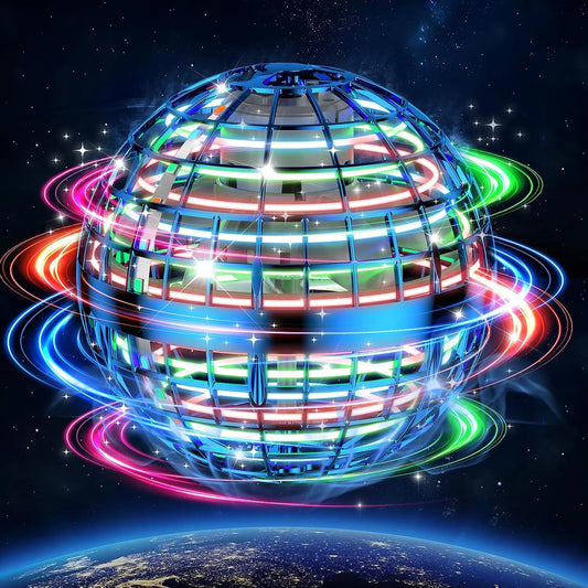 Flying Ball Toys, Hover Orb, Upgrade Flying Orb Mini Drone Floating Ball 360°Rotating LED Light Fly Spinner Cool Toys Magic Toy Safe for Kids Teen Adults Indoor Outdoor Flying Mini Drone