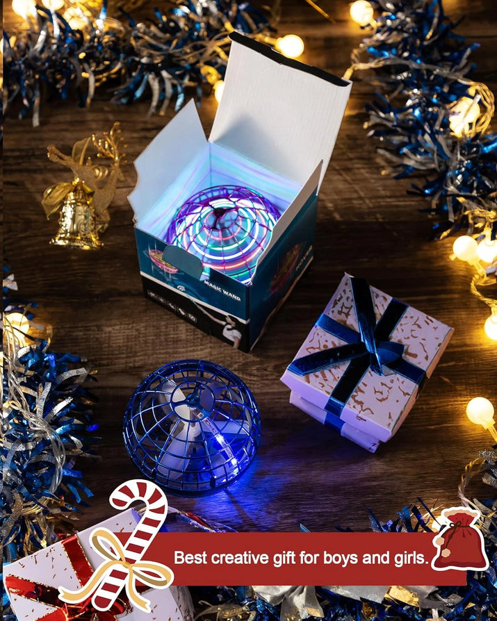 Flying Ball Toys, Hover Orb, Upgrade Flying Orb Mini Drone Floating Ball 360°Rotating LED Light Fly Spinner Cool Toys Magic Toy Safe for Kids Teen Adults Indoor Outdoor Flying Mini Drone