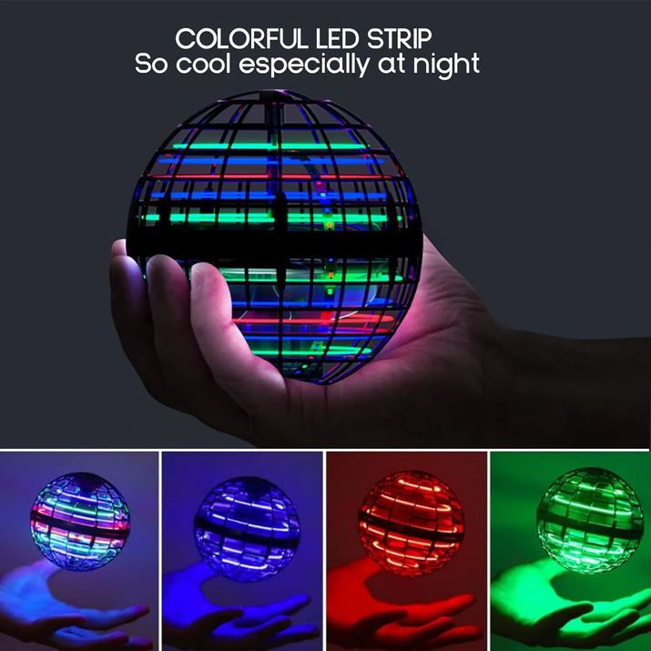 Flying Ball Toys, Hover Orb, Upgrade Flying Orb Mini Drone Floating Ball 360°Rotating LED Light Fly Spinner Cool Toys Magic Toy Safe for Kids Teen Adults Indoor Outdoor Flying Mini Drone