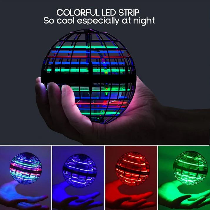 Flying Ball Toys, Hover Orb, Upgrade Flying Orb Mini Drone Floating Ball 360°Rotating LED Light Fly Spinner Cool Toys Magic Toy Safe for Kids Teen Adults Indoor Outdoor Flying Mini Drone