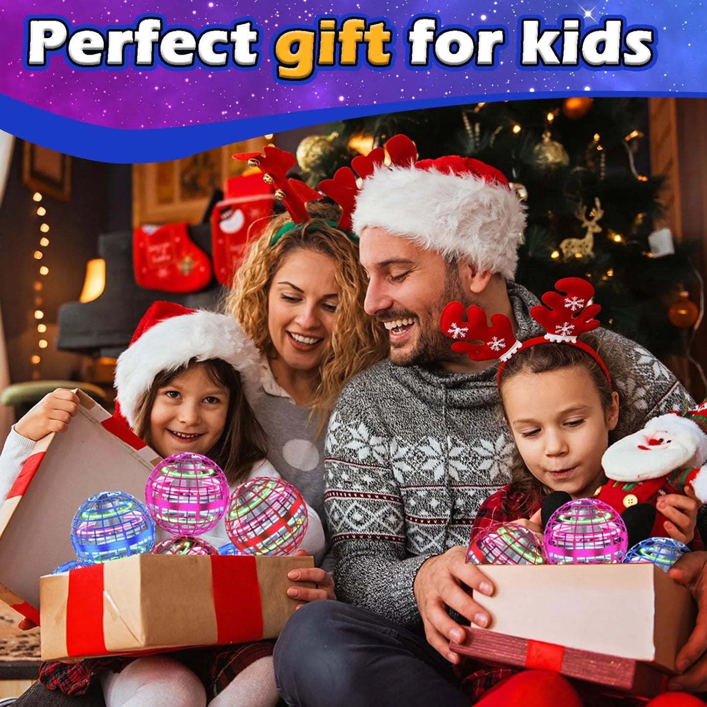 Flying Ball Toys, Hover Orb, Upgrade Flying Orb Mini Drone Floating Ball 360°Rotating LED Light Fly Spinner Cool Toys Magic Toy Safe for Kids Teen Adults Indoor Outdoor Flying Mini Drone