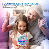 Flying Ball Toys, Hover Orb, Upgrade Flying Orb Mini Drone Floating Ball 360°Rotating LED Light Fly Spinner Cool Toys Magic Toy Safe for Kids Teen Adults Indoor Outdoor Flying Mini Drone